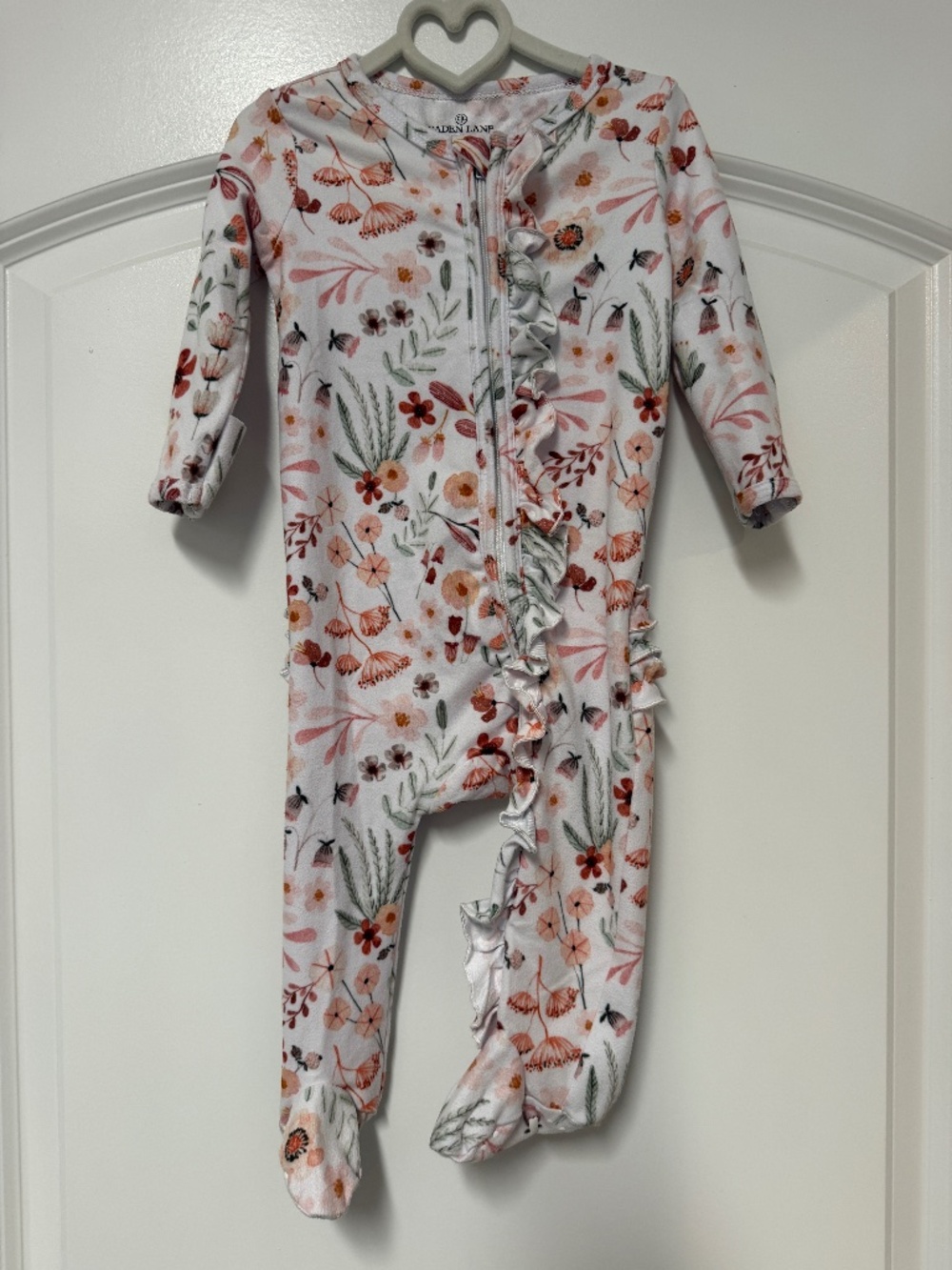 Caden Lane Autumn Blooms Ruffle Footie 3-6M